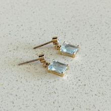 Load image into Gallery viewer, 14k Aquamarine & Diamond Earrings