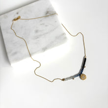 Load image into Gallery viewer, 14k Vintage Sapphire Bead & Diamond Necklace