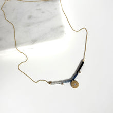 Load image into Gallery viewer, 14k Vintage Sapphire Bead & Diamond Necklace