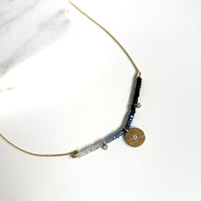 Load image into Gallery viewer, 14k Vintage Sapphire Bead & Diamond Necklace