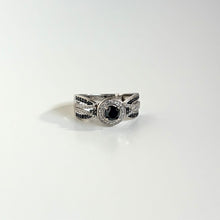 Load image into Gallery viewer, 10k Vintage White Gold & Black Diamond Ring