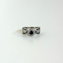 Load image into Gallery viewer, 10k Vintage White Gold & Black Diamond Ring