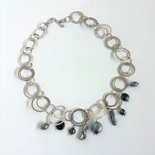 Load image into Gallery viewer, Vintage Sterling Silver Handmade Multi-Link Necklace with Pearls