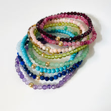 Load image into Gallery viewer, 14k Gemstone Stretchy Bracelet