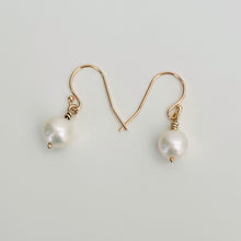 Load image into Gallery viewer, 14k Wire Wrapped Pearl Earrings