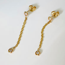 Load image into Gallery viewer, 14k Michelle Diamond Drop Earrings