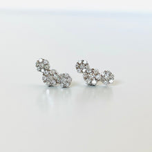 Load image into Gallery viewer, 14k Diamond Floral Arc Earrings