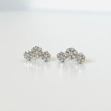 Load image into Gallery viewer, 14k Diamond Floral Arc Earrings