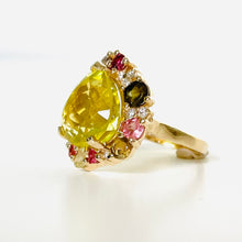 Load image into Gallery viewer, 14k Lemon Quartz, Diamond & Gemstone Cocktail Ring
