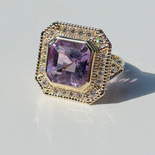 Load image into Gallery viewer, 14k Amethyst & Diamond Cocktail Ring