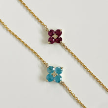 Load image into Gallery viewer, 10k Daisy Gemstone Bracelet