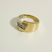 Load image into Gallery viewer, 14k Vintage White & Yellow Gold & Diamond Men's Ring