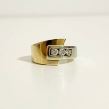 Load image into Gallery viewer, 14k Vintage White & Yellow Gold & Diamond Men's Ring