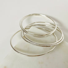 Load image into Gallery viewer, Sterling Silver Oval Bangle Bracelet