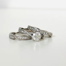 Load image into Gallery viewer, 18K Vintage Triple Engagement & Wedding Set