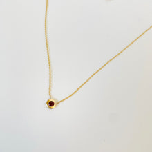 Load image into Gallery viewer, 10k Bezel Set Garnet Pendant