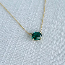 Load image into Gallery viewer, 10K Forthright Oval Synthetic Emerald Necklace