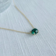 Load image into Gallery viewer, 10K Forthright Oval Synthetic Emerald Necklace