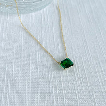 Load image into Gallery viewer, 10K Forthright Emerald Cut Synthetic Emerald Necklace