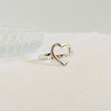 Load image into Gallery viewer, Sterling Silver Open Heart Ring