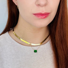 Load image into Gallery viewer, 10K Forthright Emerald Cut Synthetic Emerald Necklace