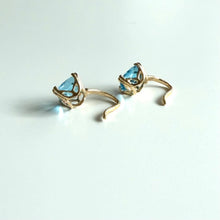 Load image into Gallery viewer, 14k Vintage Blue Topaz Earrings