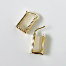 Load image into Gallery viewer, 10k Angled Puff Hoops