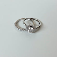Load image into Gallery viewer, 14k Vintage White Gold & Diamond Half Eternity Band