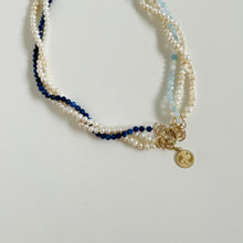 Load image into Gallery viewer, 10k Pearl & Gemstone Necklace