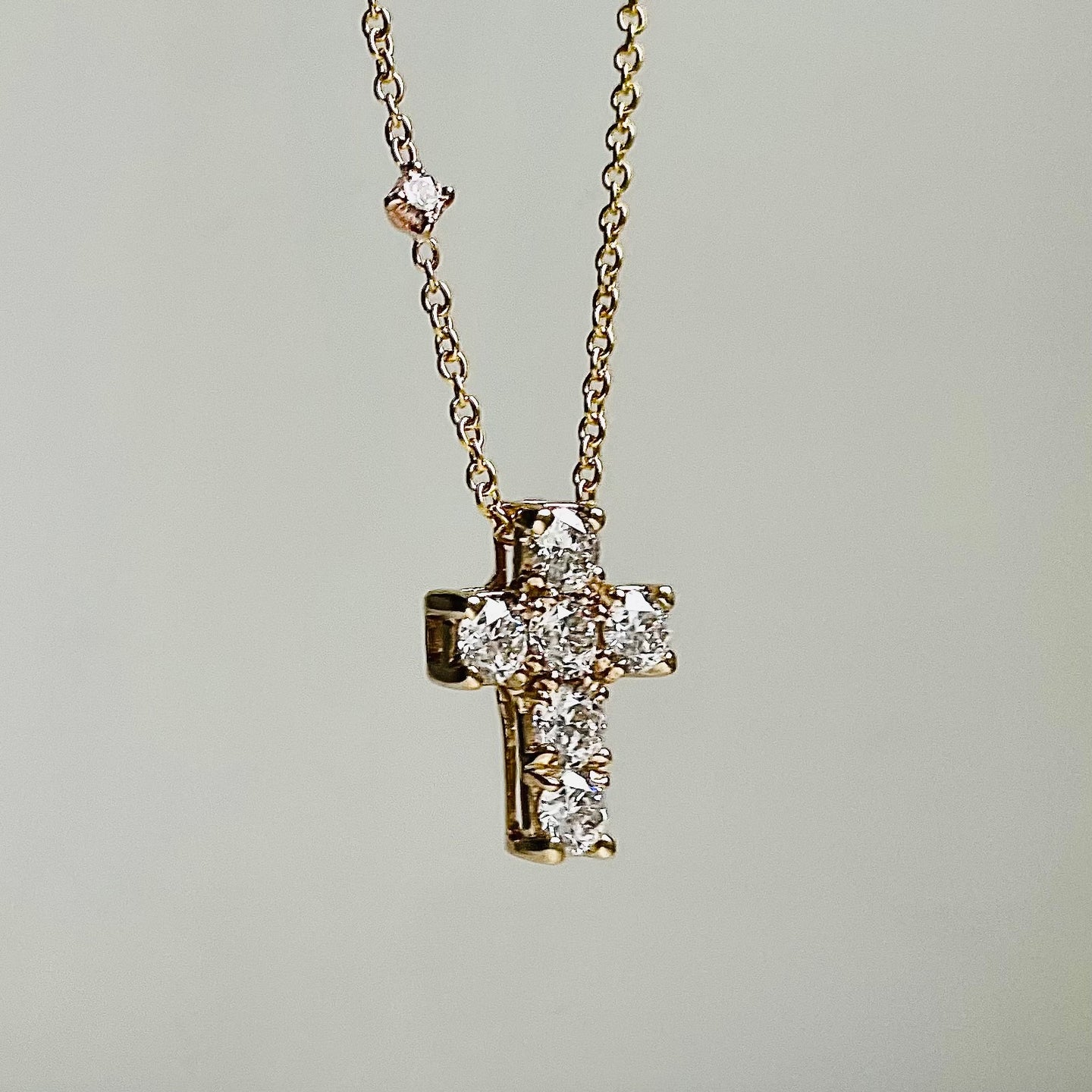 14k Diamond Cross