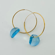 Load image into Gallery viewer, Dallas Royal Blue Crystal Hoops
