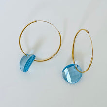 Load image into Gallery viewer, Dallas Royal Blue Crystal Hoops
