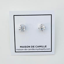 Load image into Gallery viewer, 10K Julia White Gold CZ Studs