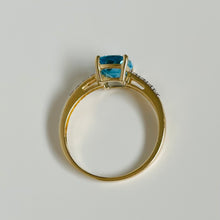 Load image into Gallery viewer, 14K Blue Topaz & Diamond Ring