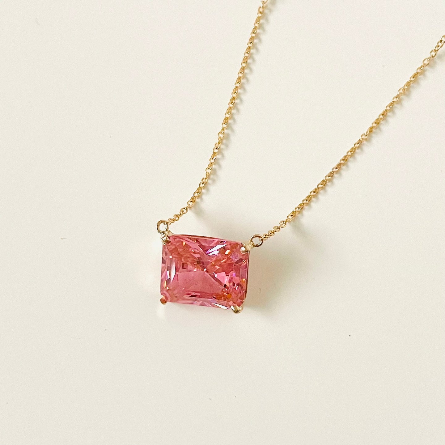 10K Forthright Pink Ice Crystal Necklace