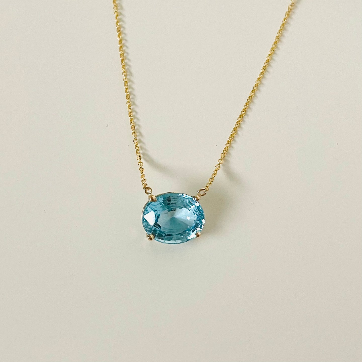 14K Forthright Blue Topaz Necklace