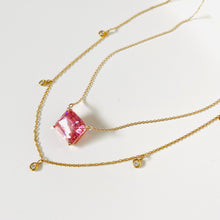 Load image into Gallery viewer, 10K Forthright Pink Ice Crystal Necklace
