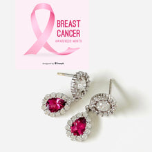 Load image into Gallery viewer, 14k Pink Tourmaline &amp; Diamond Earrings  Breast Cancer Donation
