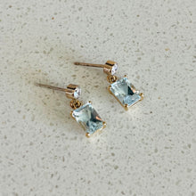 Load image into Gallery viewer, 14k Aquamarine &amp; Diamond Earrings
