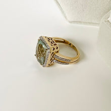 Load image into Gallery viewer, 14k Green Amethyst &amp; Diamond Ring
