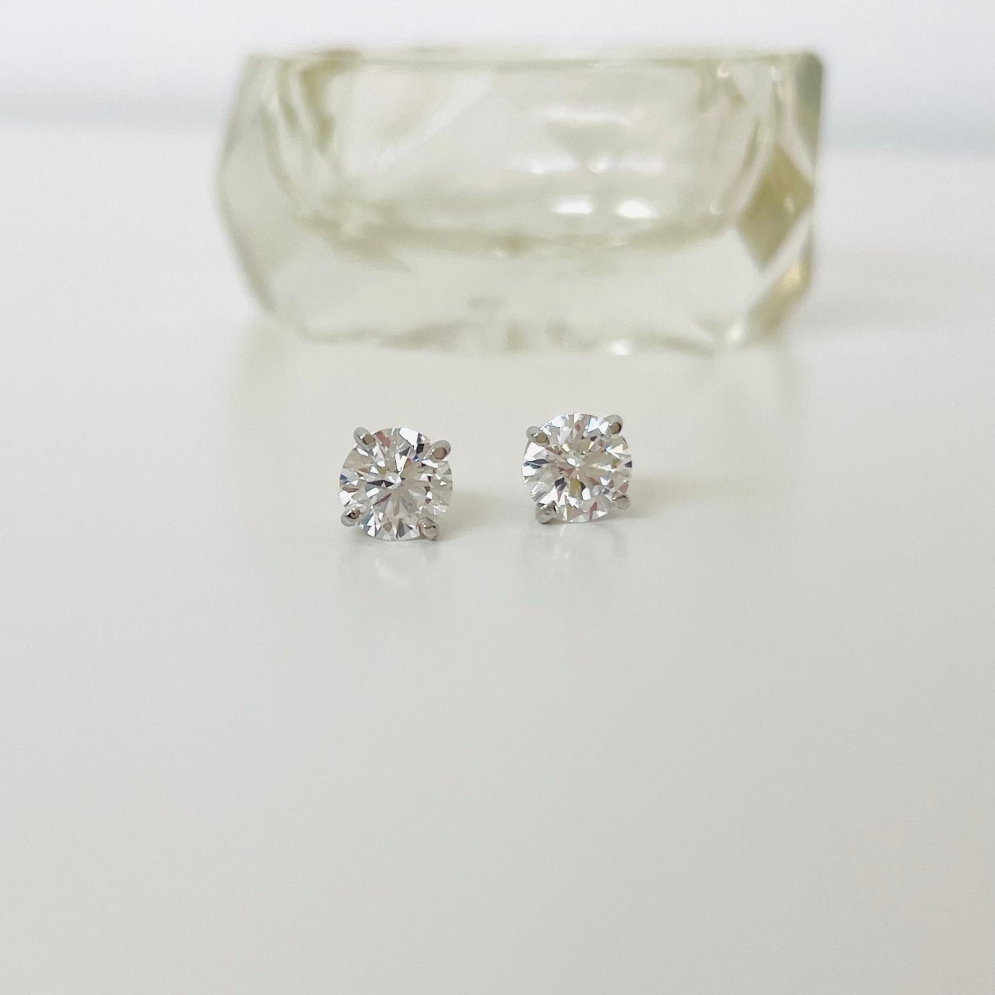 Platinum Set Lab Grown Diamond Earrings