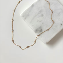 Load image into Gallery viewer, 14K Diamond Bezel Station Necklace
