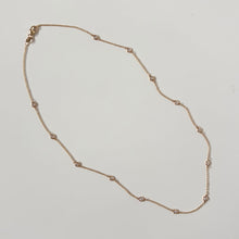Load image into Gallery viewer, 14K Diamond Bezel Station Necklace

