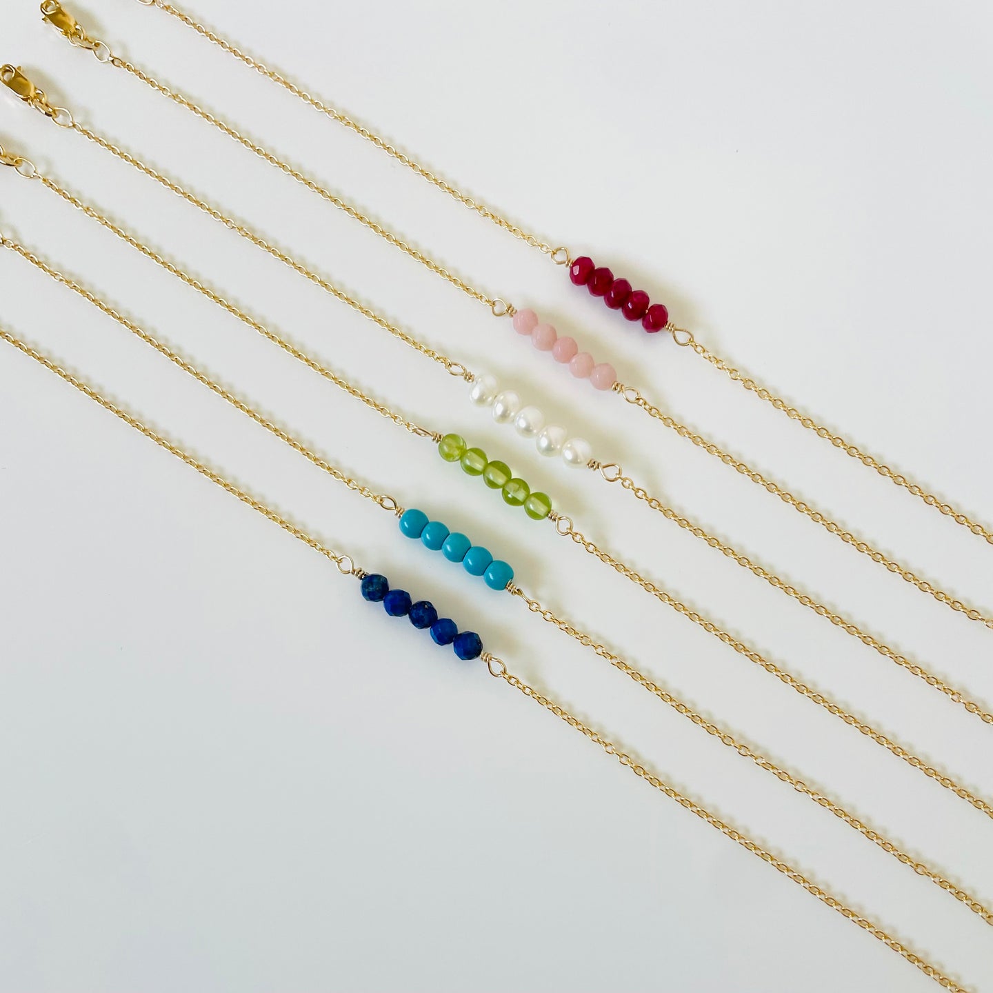10k Five Stone Gem Bracelet