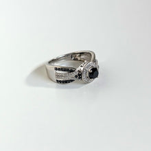 Load image into Gallery viewer, 10k Vintage White Gold &amp; Black Diamond Ring
