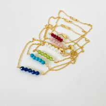 Load image into Gallery viewer, 10k Five Stone Gem Bracelet
