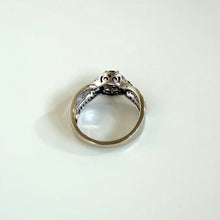 Load image into Gallery viewer, 10k Vintage White Gold &amp; Black Diamond Ring
