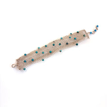 Load image into Gallery viewer, Vintage Sterling Silver &amp; Turquoise Crochet Bracelet
