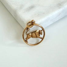 Load image into Gallery viewer, 14k Vintage Taurus Zodiac Charm
