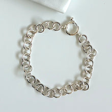 Load image into Gallery viewer, Sterling Silver Rolo Large Clasp Bracelet
